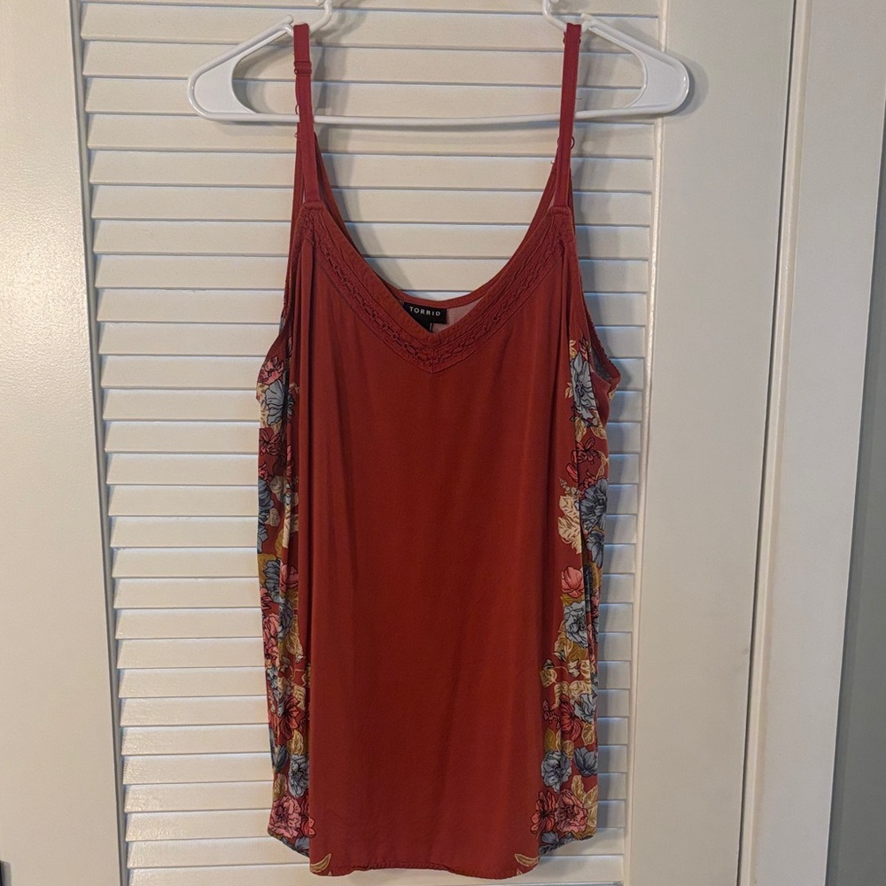 Torrid Women's Orange Floral Tank Top